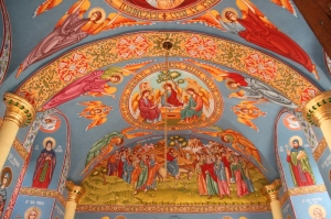 frescos inside the Capriani Monastic church, pretty bright, pretty new