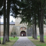 approach of the Sucevita Monastery in Bucovina