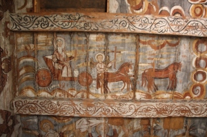one of the frescoes in the first chamber of the church