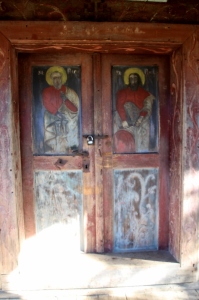 the door, painted on the outside
