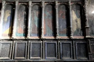paintings are still visible, but not very bright, in the iconostasis