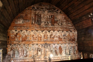 impressive wall fresco in the Budesti church