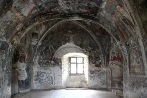 frescoes inside a chapel built in the defense wall of Harman