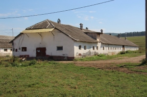 more recent addition, one of the collective farm buildings from the communist era
