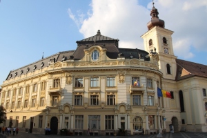 one of the buildings in Sibiu's old centre, once the Hungarian administrative seat of Transylvania