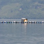 colourful fishing jetty in Lake Toba
