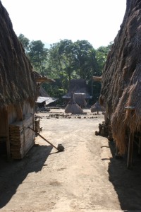 entrance to the village square in Lobu