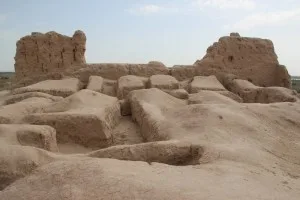 the last remaining wall, and several chambers in front