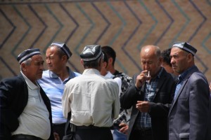 men outside the Bibi Khanmum mosque