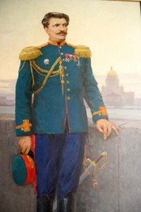 a portrait of the explorer-spy Nicolai Przhevalsky in the museum named after him