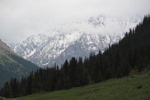 from the hot springs settlement, the view of the 4260 m high Palatka Peak