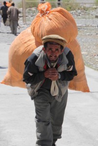 trader mobilising his goods for the Afghan market at Ishkashim