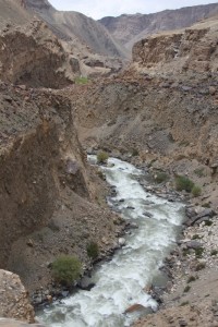 the Shakdara river, far below the road