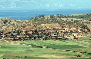 Lin village, with Lake Ohrid in the back