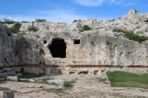rock tombs above the theatre