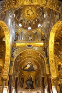 the inside of the Cappella Palatina