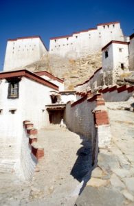 at the base of Gyantse fort