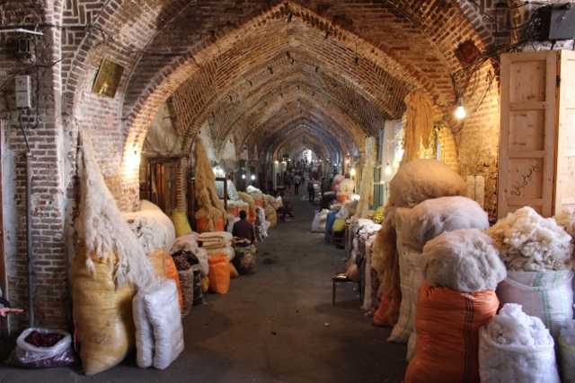 a voulted corridor in the Tabriz bazaar