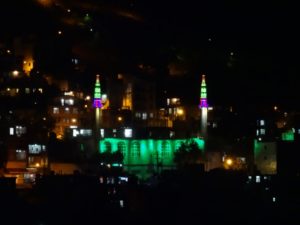 and Paweh's mosque, illuminated (courtesy Sofia)