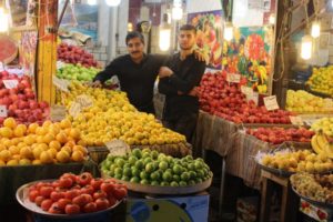 the fruit section of the bazaar