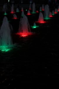 fountain lights in the Iranian colours